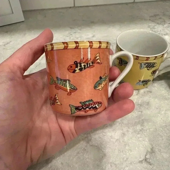 Set of three "Splash" by Siddhia Hutchinson Espresso cups mugs - Picture 3 of 8